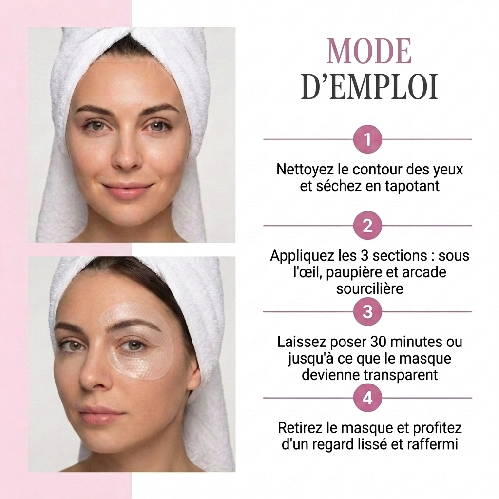 Masque pour les yeux au collagène et aux peptides