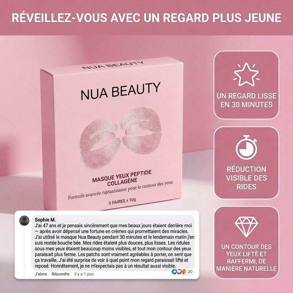 Masque pour les yeux au collagène et aux peptides