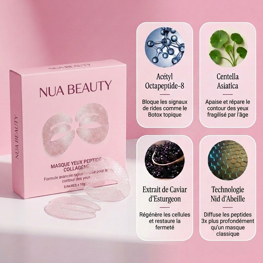 Masque pour les yeux au collagène et aux peptides